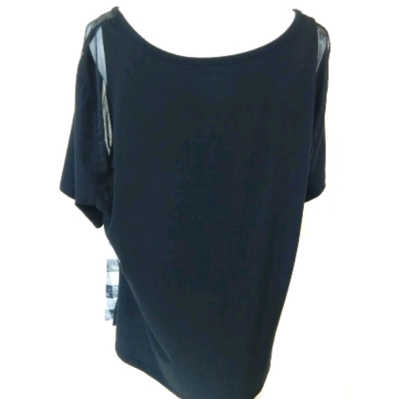 Lane Bryant Semi Sheer Checkered Front Top - Picture 2 of 4